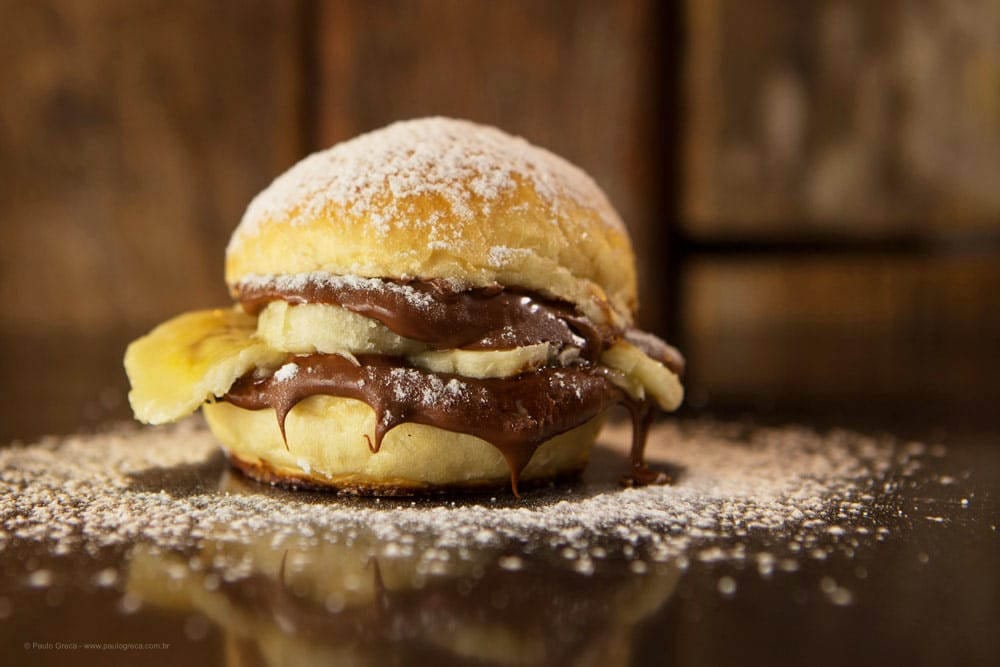 Mini Burger de Nutella com Banana