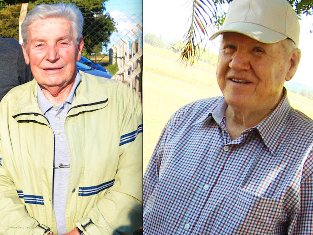 Os veteranos Udo Har Ben e Antal Almásy: pilotos com mais de 85 anos